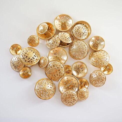 30 قطعة من الأزرار المعدنية، 3 مقاسات 15 ملم / 0.59 بوصة، 20 ملم / 0.79 بوصة، 25 ملم / 1 بوصة أزرار خياطة معدنية ممتازة مع شكل دائري لديكورات الحرف اليدوية، بدلة قميص، لون أسود in Kuwait