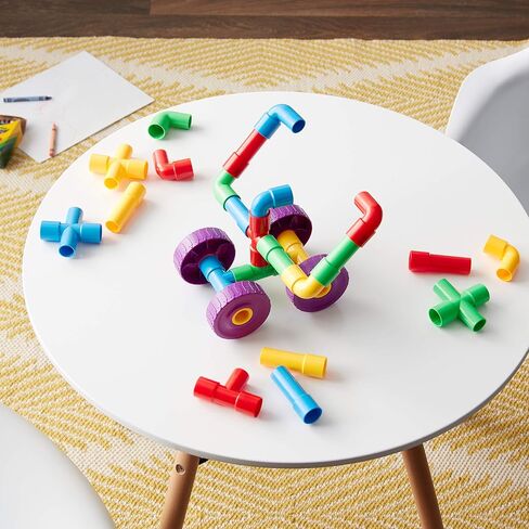 مجموعة ألعاب البناء Skoolzy Straw Constructor STEM المكونة من 200 قطعة - ألعاب تعليمية بلاستيكية متشابكة متينة للأطفال الصغار لتطوير المهارات الحركية الدقيقة لبنات بناء التعلم الهندسي - 5 عبوات in Saudi Arabia