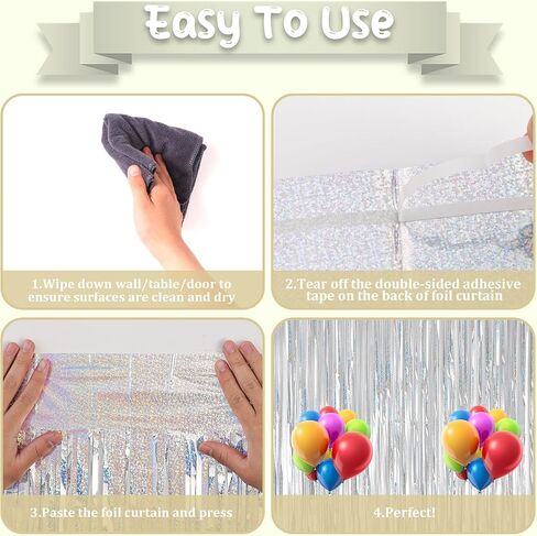 2 Pack Black Tinsel Foil Fringe Curtains, Black Party Decorations, Metallic Tinsel Party Streamers Backdrop for Birthday Halloween New Years Graduation Party Decorations in Saudi Arabia