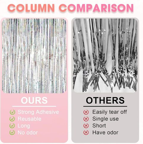 2 Pack Black Tinsel Foil Fringe Curtains, Black Party Decorations, Metallic Tinsel Party Streamers Backdrop for Birthday Halloween New Years Graduation Party Decorations in Saudi Arabia