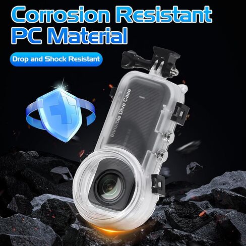 حافظة غوص غير مرئية Insta 360 X4 لـ Insta360 X4 حافظة مضادة للماء للتصوير الفوتوغرافي تحت الماء وغطاء واقٍ بعمق مع دعامة، مقاومة للماء حتى 50 مترًا (164 قدمًا) in Kuwait