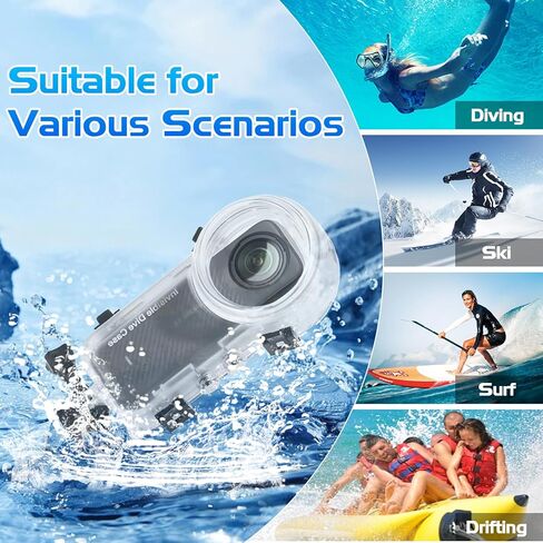 حافظة غوص غير مرئية Insta 360 X4 لـ Insta360 X4 حافظة مضادة للماء للتصوير الفوتوغرافي تحت الماء وغطاء واقٍ بعمق مع دعامة، مقاومة للماء حتى 50 مترًا (164 قدمًا) in Kuwait