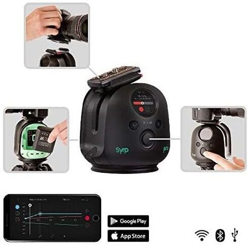 Syrp Genie II Pan Tilt، التحكم في الحركة، منزلق الكاميرا المزود بمحرك، منزلق الفيديو، حامل الكاميرا، حامل ثلاثي القوائم، لتصوير الحركة، ملحقات التصوير الفوتوغرافي، التحكم عبر التطبيق in Kuwait