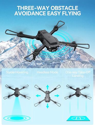 Drones with Camera for Adults 4K- S60 Foldable FPV RC Quadcopter with App Control - Obstacle Avoidance, Waypoint Fly, Altitude Hold, Roll Mode, Headless Mode, 2 Batteries in Saudi Arabia