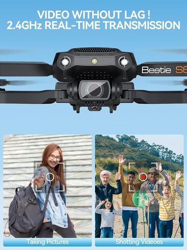 Drones with Camera for Adults 4K- S60 Foldable FPV RC Quadcopter with App Control - Obstacle Avoidance, Waypoint Fly, Altitude Hold, Roll Mode, Headless Mode, 2 Batteries in Saudi Arabia
