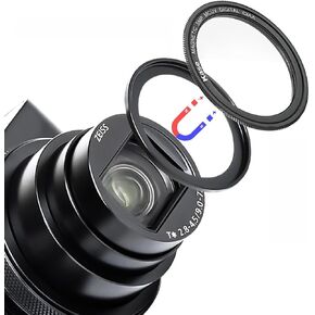 Kase Wolverine Magnetic MCUV UV Protection Lens Filter with Adapter Ring for Sony ZV-1 ZV1 / RX100 VII VI V III II/for Canon G7 X Mark II, Optical Glass HD Multi Coated, Compact Camera Accessories