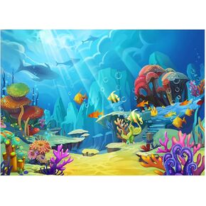 WOLADA Under The Sea Backdrop Ocean Backdrop Underwater Backdrop Sea Backdrop Ocean Themed Birthday Party Photography Backdrop 7x5FT FW26