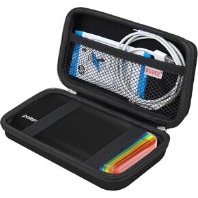 BOVKE Carrying Case for Polaroid Hi-Print 2nd Generation, Portable Photo Printer Bag with Mesh Pocket, Hand Strap, 2 Compartments, Black