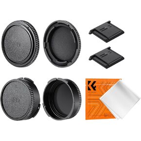 K&F Concept FD غطاء العدسة الخلفية وغطاء غطاء الجسم ومجموعة غطاء الحذاء الساخن، غطاء عدسة FD، غطاء خلفي مثبت FD، غطاء FD لـ Canon F-1 FTb AE-1 A-1 AT-1 AV-1 AL-1 T60 T70 T80 T90