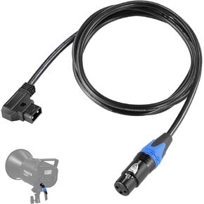 NEEWER D Tap Male to 3 Pin XLR Female Power Cable 6ft/1.8m for Continuous Video Lighting Power Supply by V Mount Batteries, Only for NEEWER FS150 FS150B FS230 FS230B LED Video Light, NC009