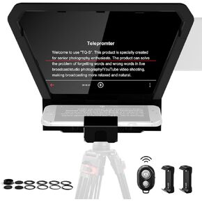 GVM Teleprompter with Remote Control and Teleprompter APP Compatible with iOS/Android, Teleprompter Portable Remote Control & Flexible Holder for Online Meeting, Video Recorder