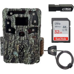 Browning Strike Force Pro X 1080 Trail Game Camera Bundle Includes 32GB Memory Card and J-TECH Card Reader and and Python Cable Lock (24MP) | BTC5PX1080, Camo