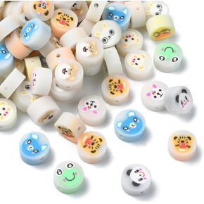 KitBeads 380-400pcs Random Polymer Clay Flower Beads Colorful 5 Petal Floral Beads Handmade Kawaii Flower Beads for Jewelry Making Bracelets Bulk