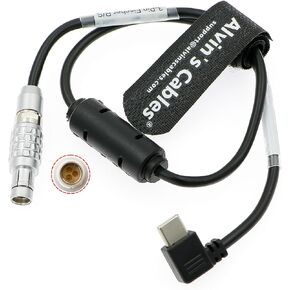 Alvin's Cables Nucleus-Nano II Motor Run Stop Cable for Tilta for Arri Alexa 35| Mini LF| LF| SXT| XT| Amira Cameras Fischer 3 Pin to Right Angle USB-C Type-C RS Cable 40cm| 15.7inches