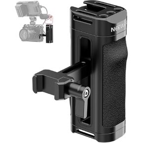 NEEWER Lightweight NATO Side Handle, Camera Cage Rig Handle with Contoured Silicone Grip, NATO Clamp, 1/4" Threads, Cold Shoe, Vertical Adjustment, Compatible with SmallRig NEEWER Cage, CA068H