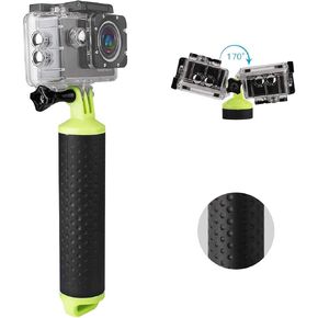 WOLFANG Action Camera Floating Hand Grip Camera Handle Waterproof Monopod Hand Grip Float Stick Selfie Floating for Action Camera Sports Camera