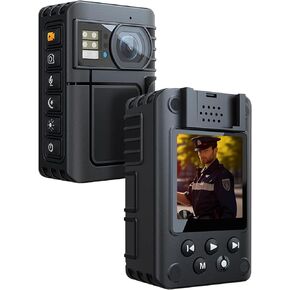 1080P Body Camera, 64GB Patrol Police Body Worn Camera with Night Vision, Waterproof Wearable Personal Body cam with Shoulder and Waist Clips, 10h record for Law Enforcement/Sporting Trip
