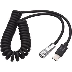 Andoer USB-C Power Cable for Blackmagic Pocket Cinema Camera BMPCC 4K/6K to USB Type C Spring Cable