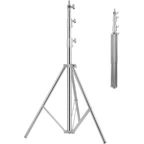 Stainless Steel Light Stand, Heavy Duty Stand for Photography, 9.5ft/2.8m, Spring Cushioned Tripod for Photo Studio, Softbox, Speedlite