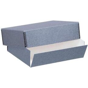 Lineco, 9.5 x12.5 inch Archival Print Storage Box, Holds 9" x 12" items, Drop Front Design, 3" Deep, Exterior Color: Gray, Custom. Pack of 2