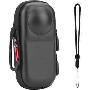 Carrying Case for Insta 360 X4 (for Original Lens Cap), Portable Small Storage Bag Protective Cover Hard Shell Travel Protector with Wrist Strap Carabiner for Insta360 X4 Camera Accessories