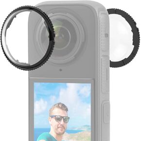 PULUZ Rotary Lens Guards Protective Cover Compatible with Insta360 X4 Premium Optical Tempered Glass 9H Lens Protector Cap Case for Insta 360 X4 Sports Camera Accessories