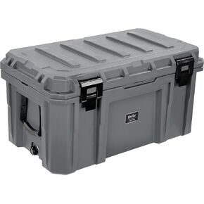 SR-90 Large Crossover Overland Cargo Case, Equipment Hard Case, Roto Molded, Stackable with Pad-Lock Hasp, Strap Mountable, TSA Standard, IPX4 Rated, 90 Liters (Black)