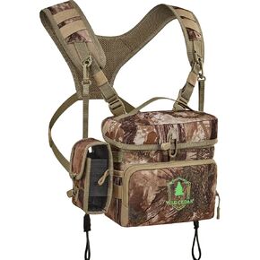 Binocular Harness Chest Pack with Rangefinder Pouch, Bino Harness with Rain Cover for Hunting