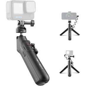 PGYTECH CapLock MantisPod Power, Battery Handle Mount for Gopro, 5000mAh Power Stick for Gopro 12/11/10, Charging Selfie Vlog Attachment Tripod Monopod with CapLock Action Camera and 1/4" Adapter