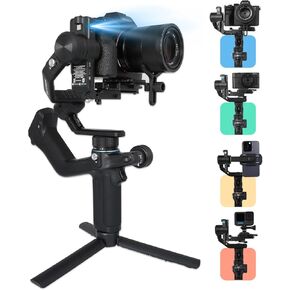 FeiyuTech SCORP Mini 2 Gimbal Stabilizer with AI Tracker, All in One 3-Axis Gimbal Stabilizer for Mirrorless Camera Smartphone Compact Camera Action Camera Native Vertical Shooting 2.6lbs Payload