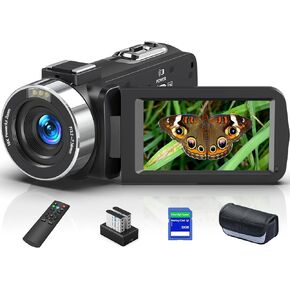 كاميرا فيديو بدقة 8K وكاميرا فيديو بدقة 64 ميجابكسل وكاميرا تسجيل فيديو وتكبير رقمي 18X لشاشة لمس YouTube مقاس 3.0 بوصات مع بطاقة SD سعة 32 جيجابايت وميكروفون خارجي وجهاز تحكم عن بعد 2.4 جيجا بايت وبطاريتين in Kuwait