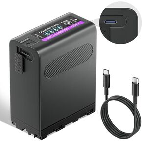NP-F970 Battery with Type-C Port,NP-F990 EXP Multifunctional Battery Replacement for Sony NP-F980 NP-F975 NP-F960 NP-F950 NP-F770 NP-F750 NP-F930 NP-F770 NP-F750 NP-F730