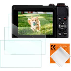 K&F Concept [3pcs Screen Protector for Canon G9X II G9X G7X III G7X II G7X G5X II G5X Camera, Ultra Clear Tempered Glass Screen Protector, Anti Scratch Bubble Free Ultra Resistant