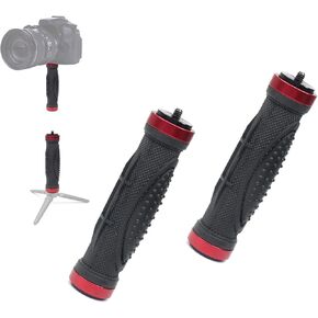 BGNing مقبض الكاميرا قبضة دعم جبل مع 1/4 بوصة ذكر المسمار الكاميرا المطاط قبضة اليد مقبض عالمي مثبت الكاميرا لكاميرا الفيديو الرقمية SLR فيديو LED الضوء (2 قطعة) in Kuwait