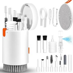 Laptop Phone Screen Cleaner Kit, BANKKY 20-in-1 Portable Keyboad Cleaning Kit with Retractable Brush and 2.5ml Mist Spray, Electronic Cleaning Tool for Camera Lens, Earbuds, Laptop, iPhone