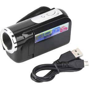 Camera Camcorder for Kids 16X Digital Video Camera Boys Girls with 2 inch TFT LCD Sceen Support 32GB Memory Card(Black)