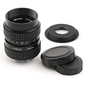 25mm F1.4 CCTV Lens for C Mount Camera + 16mm C Mount Film Lens to Micro Four Thirds 4/3 Camera Lens Adapter