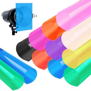 Framendino, 20 Pack Correction Gels Light Filter Transparent Plastic Sheets Diffuser Film for Photography 10 Colors