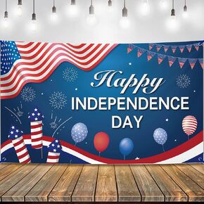 KatchOn, XtraLarge Happy Independence Day Banner - 72x44 Inch | 4th of July Banner, Independence Day Decorations | 4th of July Backdrop, 4th of July Decorations | 4th of July Flag Banner Decorations