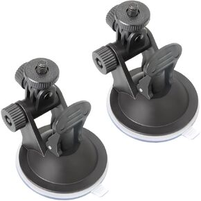 2 Pack Dash Cam Suction Cup Mount with 1/4 Screw Thread Windshield Camera Holder Stand for Car Dashcam GPS Driving DVR Action Camcorder Phone Bracket Video Recorder
