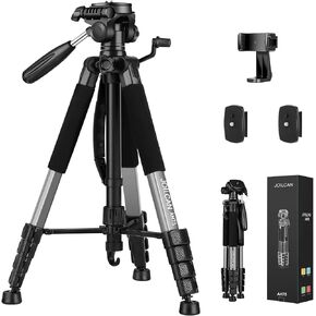 JOILCAN Tripod Camera Tripods, 74" Tripod for Camera Cell Phone Video Recording, Heavy Duty Tall Camera Tripod Stand, Professional Travel DSLR Tripods Compatible with Canon iPhone, Gunmetal Grey