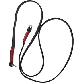 Black leather Camera Strap with Red Thread Wrap