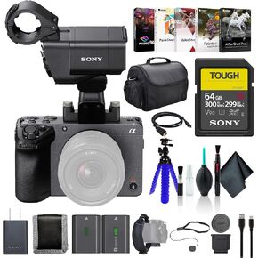 Sony FX30 Digital Cinema Camera with XLR Handle Unit ILME-FX30, 64GB SF-G Tough Card, Bag, NP-FZ100 Compatible Battery, External Charger, Corel Photo Software, Flex Tripod, and More