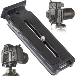 ARCA Swiss and RRS Dovetail Compatible Quick-release Camera Plate, Slightly L-Shaped Design for Landscape and Portrait Shooting. 1/4" Screw Sliding Mounting Slot Makes it Fit Most DSLR or Telescope