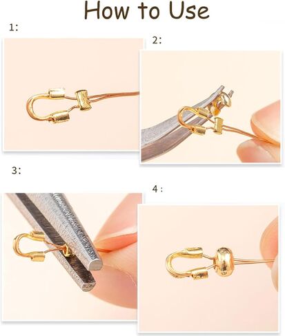 600 Pieces Crimp Bead Covers 4mm Open Half Round Crimp Bead Knot Cover Small Beads for Jewelry Craft Making in Kuwait