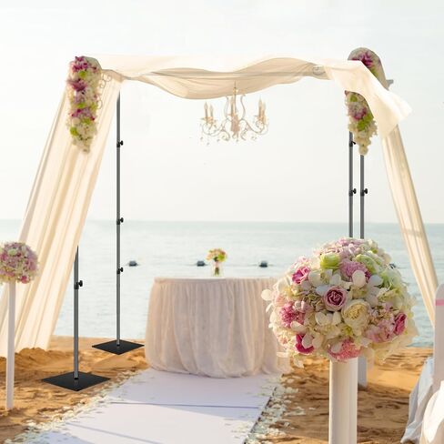 EMART 7x10ft Square Backdrop Stand Pipe and Drape Heavy Duty Adjustable Background Support System Kit with Steel Base for Photography, Photo Backdrop Stand for Parties Birthday Video Studio - Black in Saudi Arabia