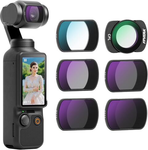 مجموعة مرشح FPVERA المغناطيسي ND لجيب DJI OSMO 3، 6 عبوات ND8، ND16، ND32، ND64، مرشح عدسة كاميرا مستقطبة للأشعة فوق البنفسجية CPL مع إطار من سبائك الألومنيوم وزجاج بصري HD AGC مطلي بـ 32 طبقة in Kuwait