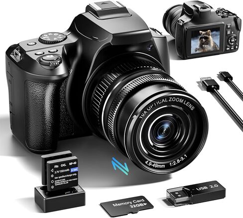 كاميرات NBD الرقمية للتصوير الفوتوغرافي والفيديو، كاميرا تسجيل فيديو بدقة 4K و64 ميجابكسل بتكبير 40 × لليوتيوب مع التحكم في WiFi والتطبيقات، ومخرج فلاش وHDMI، وبطاقة SD سعة 32 جيجابايت (بطاريتان) in Kuwait