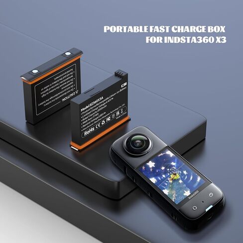 2 حزم 2000 مللي أمبير بطارية قابلة للشحن عالية السعة ل Insta 360 X3 تبديل البطارية 3.85 فولت بطاريات ليثيوم أيون in Saudi Arabia