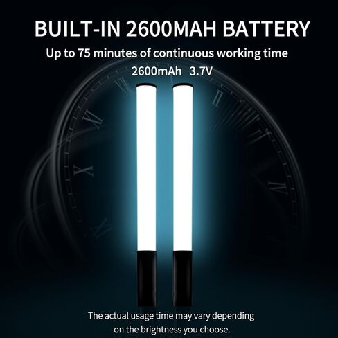 YELANGU Handheld RGB LED Light Wand - 360° Full-Color Photography Stick, 2500k-9900k Dimmable, 1000 Lumens, 2600mAh Rechargeable, CCT/HSI/Effect Modes, Lightweight and Portable in Kuwait